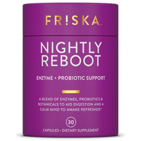 FRISKA Nightly Reboot Supplement for Optimum Health and Fitness (Digestive Enzymes, Probiotics & 3mg of Melatonin)