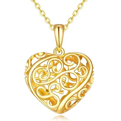 Gold Vermeil Heart Necklace for Women