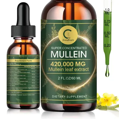**Mullein Leaf Drops for Lungs Mullein Leaf Extract & Marshmallow Root for Lung Cleanse & Detox -Immune Support Supplement, 2...