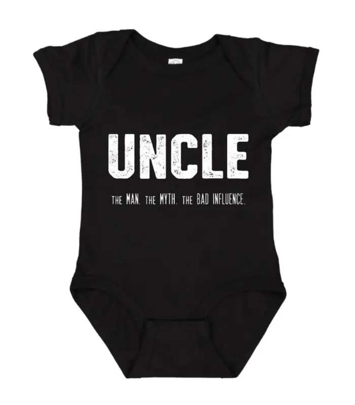 Uncle The Man The Myth The Bad Influence Onesie, Newborn Outfit, Custom Baby Shower Gift, Funny Baby Bodysuit, Funny Baby Ite...