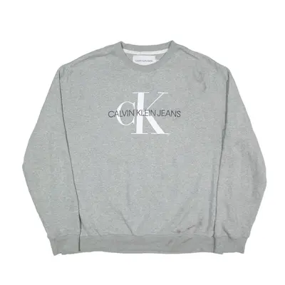 CALVIN KLEIN Sweatshirt Grey Mens 2XL