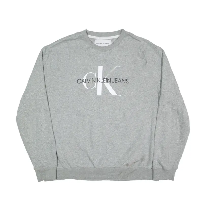 CALVIN KLEIN Sweatshirt Grey Mens 2XL
