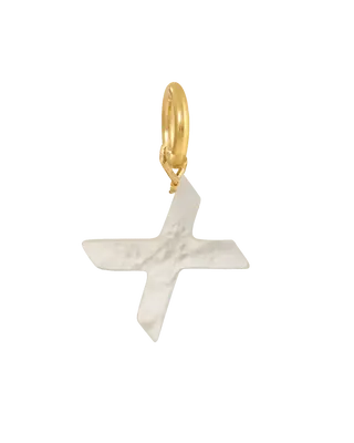 MOP Letter Charm | Metal Color: Gold | Letter: X