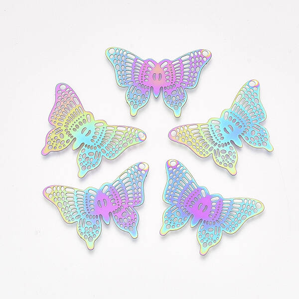 Ion Plating(IP) 201 Stainless Steel Filigree Pendants