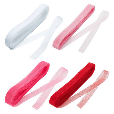 4 Rolls 4 Colors Polyester Gauze Ribbon
