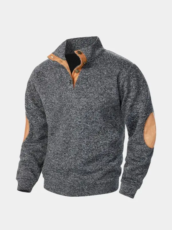 Men's Heritage Elbow Patch High Collar Pullover S-3XL — Cross & Crown