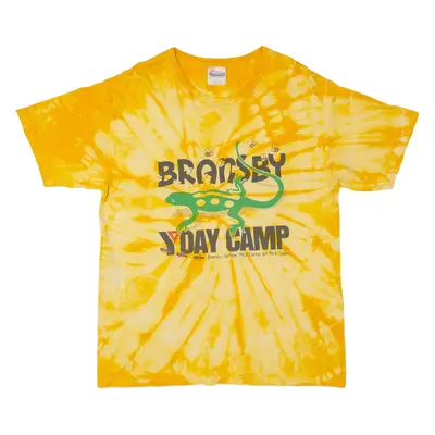 HANES Lizard Mens Tie Dye T-Shirt Yellow M