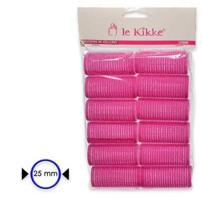 Le kikke velcro curler in bag 12 pieces diam. 2.5 cm