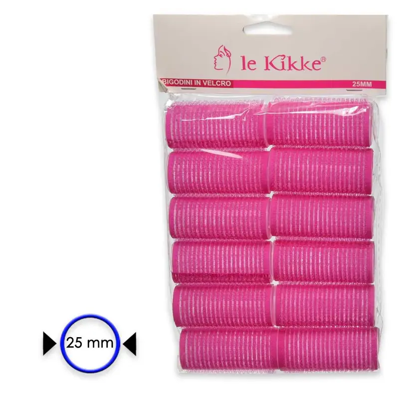 Le kikke velcro curler in bag 12 pieces diam. 2.5 cm