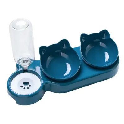 Pet Feeder and Water Dispenser Bowl Double Medium for Cat and Dog 2 in 1 Tilted Rotatable Design Lightweight Automatic Pet Ac...