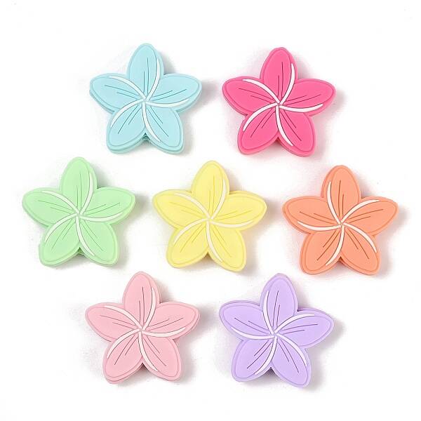 Flower Food Grade Silicone Focal Beads