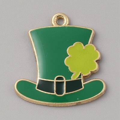 Saint Patrick's Day Alloy Enamel Pendants