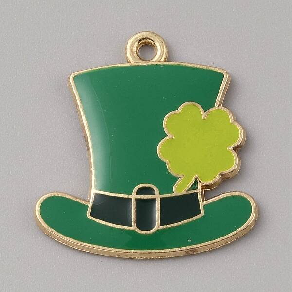 Saint Patrick's Day Alloy Enamel Pendants