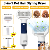 3-in-1 Pet Hair Styling Dryer with Slicker Brush for Dogs & Cats, Portable, Rechargeable,Quiet High-Power Pet Hair Dryer#cozy...
