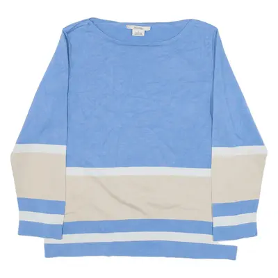 MICHAEL KORS Patterned Jumper Blue Striped Tight Knit Silk Girls L