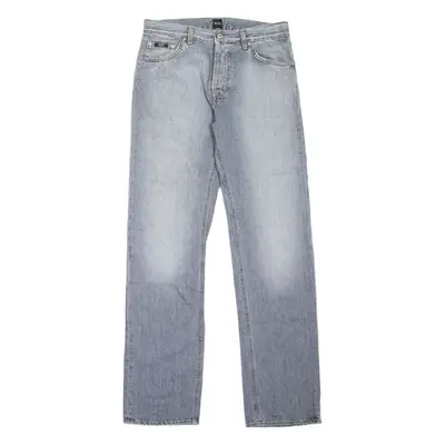 BOSS HUGO BOSS Mens Jeans Grey Regular Straight Stone Wash W32 L34