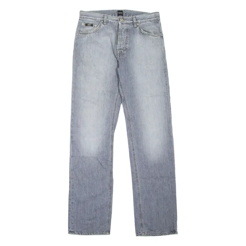 BOSS HUGO BOSS Mens Jeans Grey Regular Straight Stone Wash W32 L34