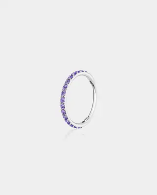 20G Purple CZ Hinged Segment Nose Ring - Purple CZ / 6mm