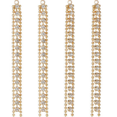 10Pcs Brass Rhinestone Cup Chain Big Pendants
