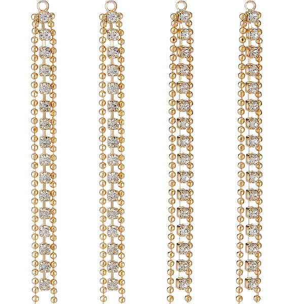 10Pcs Brass Rhinestone Cup Chain Big Pendants