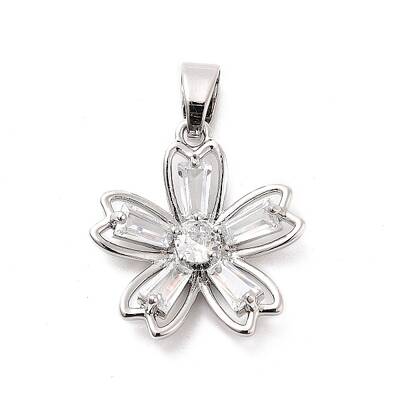 Rack Plating Brass Micro Pave Cubic Zirconia Pendants