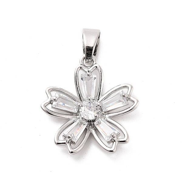 Rack Plating Brass Micro Pave Cubic Zirconia Pendants