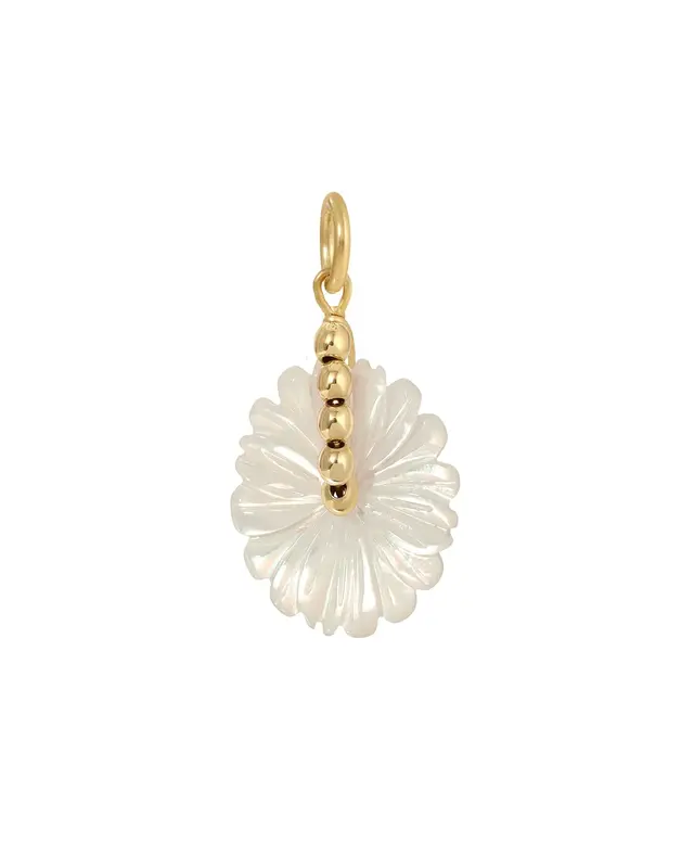 MOP Flower Charm | Metal Color: Gold