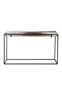 Champagne Gold Aluminum Console Table | OROA Calloway