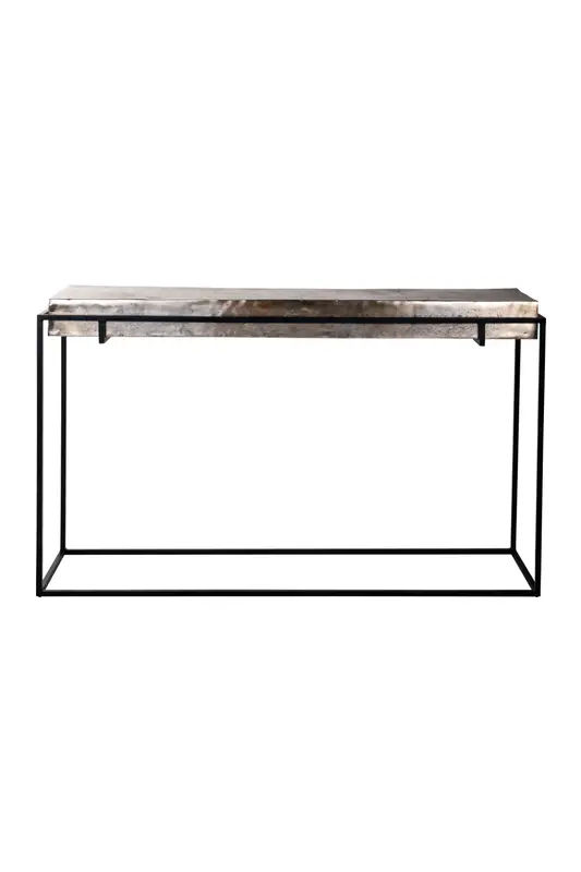 Champagne Gold Aluminum Console Table | OROA Calloway