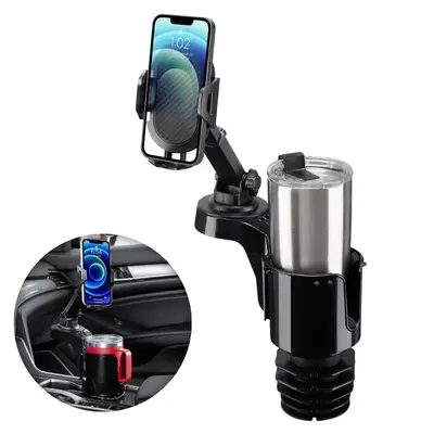 Joytutus Car Cup Holder with 360° Rotation & Adjustable Arm for iPhone & Samsung Smartphones Up to 7 Sturdy Rubber Pad Bas...