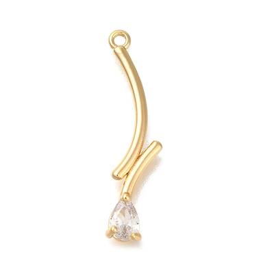 Brass Micro Pave Cubic Zirconia Pendants