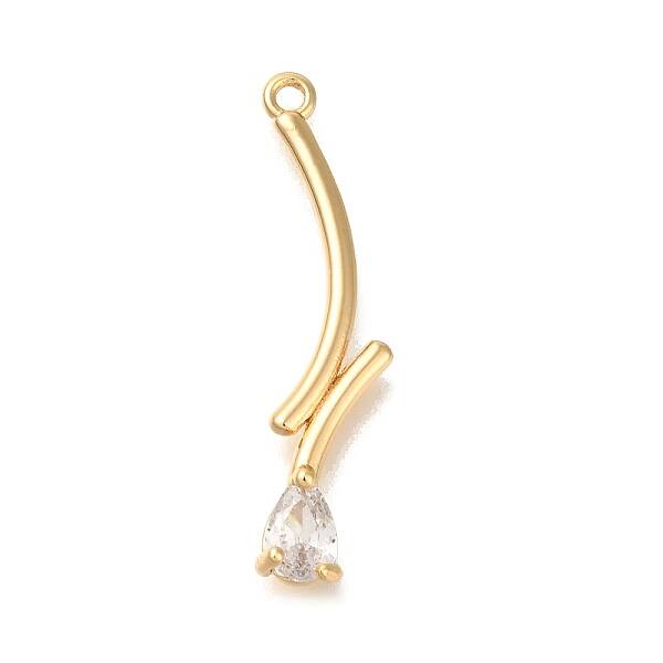 Brass Micro Pave Cubic Zirconia Pendants