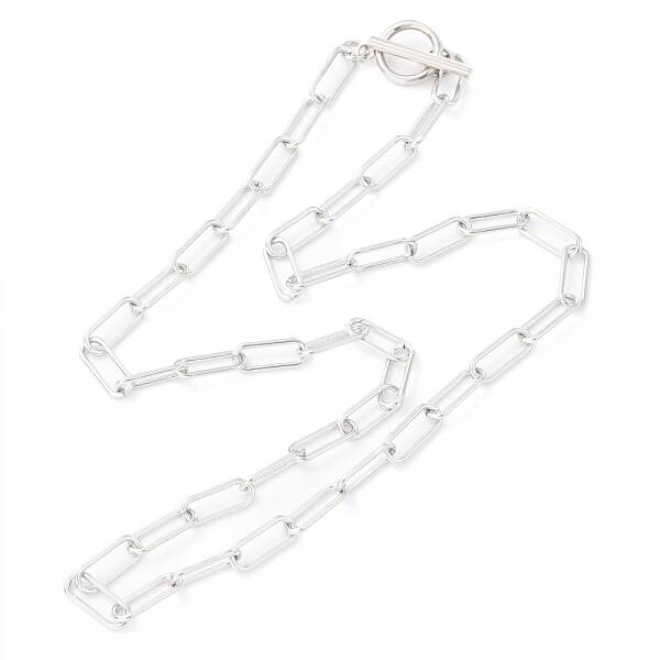 Non-Tarnish 304 Stainless Steel Paperclip Chain Necklaces