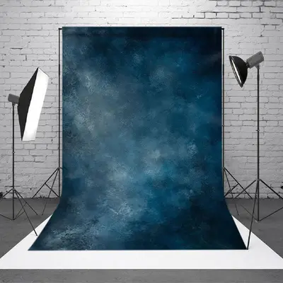 Mystical Deep Blue Abstract Dot Atmosphere Backdrop - Aperturee
