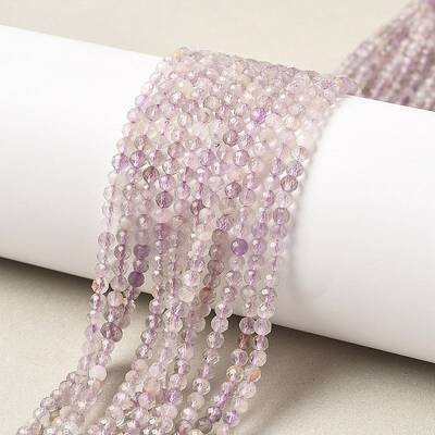 Faceted Natural Amethyst Beads Strands