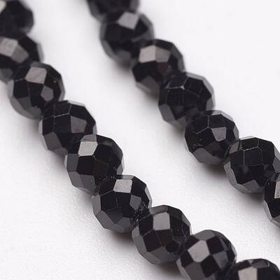 Natural Black Spinel Bead Strands