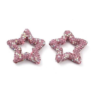 Star Shape Polymer Clay Rhinestone Beads