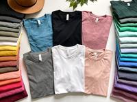 Longer Length Tees Bella Canvas 3001 CVC Plain T-Shirt Unisex Womens T-shirts Solid & Heather Colors S-3XL