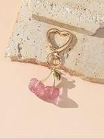 Cute Cherry Design Keychain, Fashionable Keychain for Women & Girls, Trendy All-match & Exquisite Keychain for  Birthday Gift...