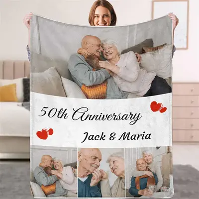 Personalized Anniversary Throw Blanket For Lover - Aperturee