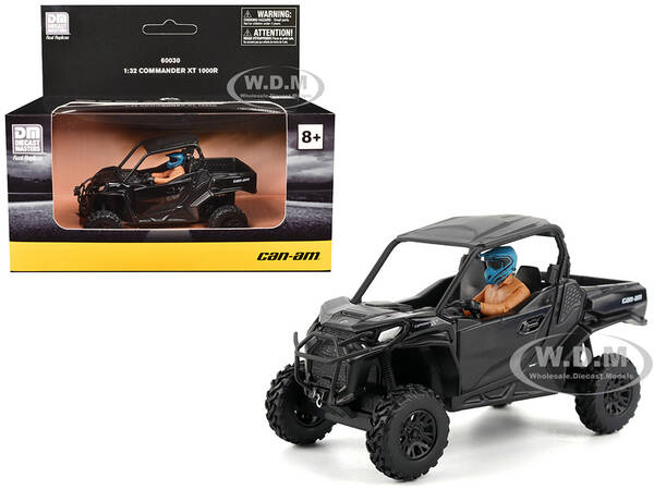 Can-Am Commander XT 1000R Matt Black with Driver Figure 1/32 Diecast Model by BRP Models