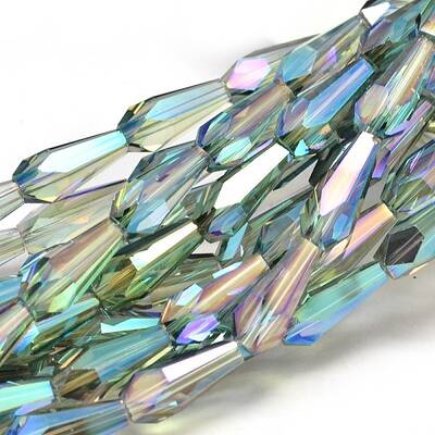 Full Rainbow Plated Faceted teardrop