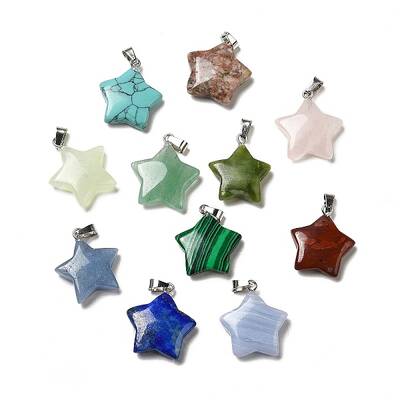 Natural & Synthetic Mixed Gemstone Pendants Connectors