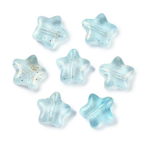Transparent Spray Painted Frosted Glass Beads