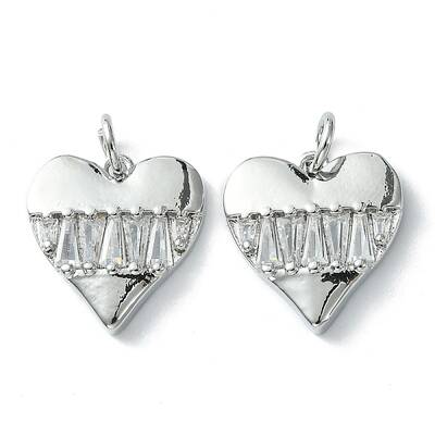 Rack Plating Brass Micro Pave Cubic Zirconia Pendants