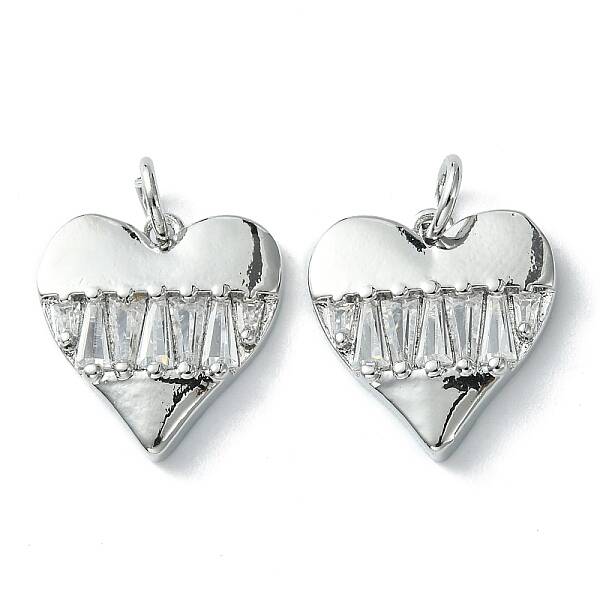 Rack Plating Brass Micro Pave Cubic Zirconia Pendants