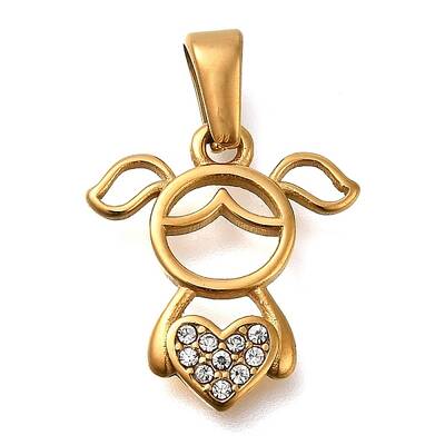 Ion Plating(IP) 304 Stainless Steel Rhinestone Pendants