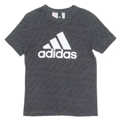 ADIDAS Boys T-Shirt Grey Crew Neck L