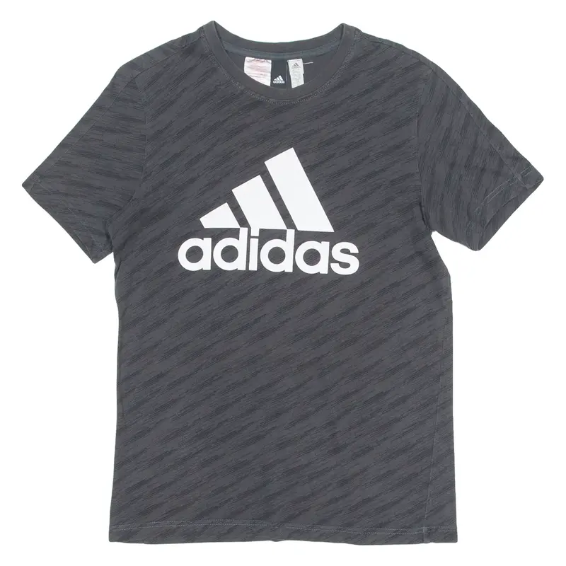 ADIDAS Boys T-Shirt Grey Crew Neck L