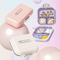 Cute Pill Organizer, Travel Pill Case, 7 Grid Pill Storage Box, Moisture Proof Medicine Container Holder for Daily Use